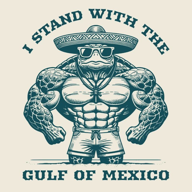 Je me tiens avec le bodybuilder de tortue du golfe du Mexique