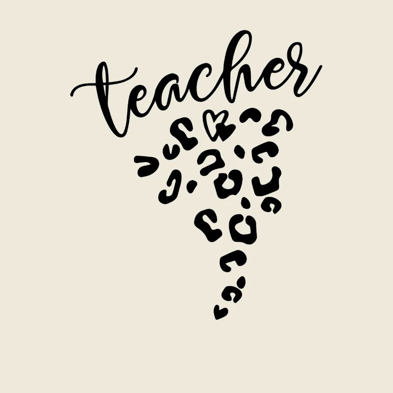 Teacher Leopard Heart Design for School Educators