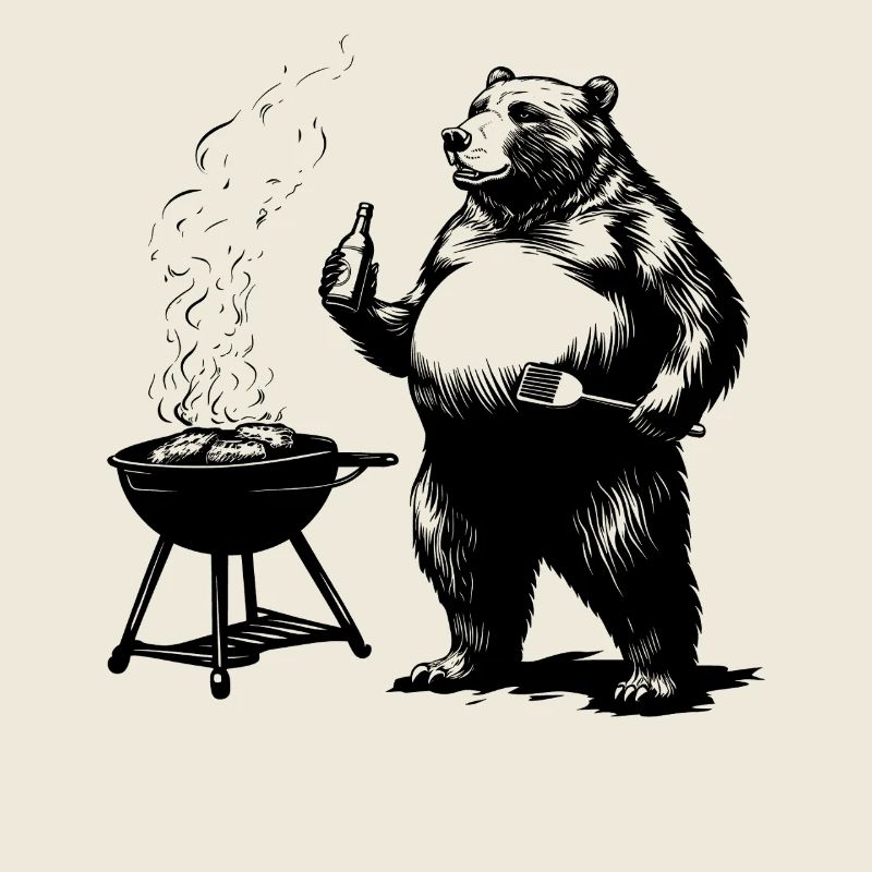 Grill Master Bear Drôle de cadeau pour les papas