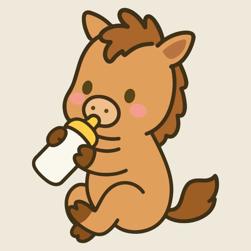 Pfohlen mit Milchflasche