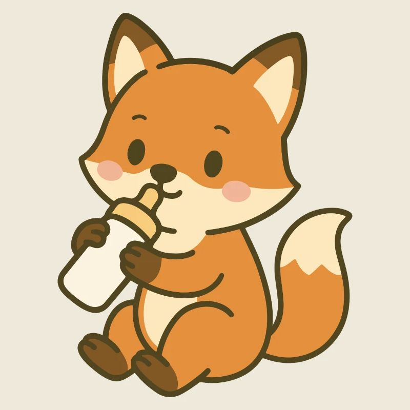 Bébé renard assoiffé
