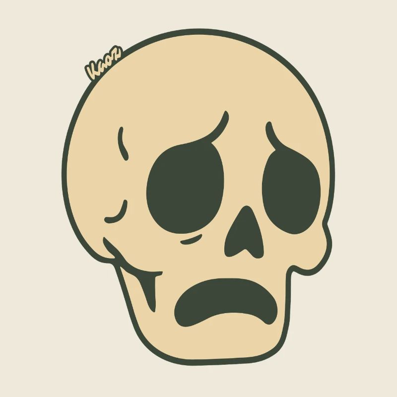 Triste crâne bande dessinée Sticker Design