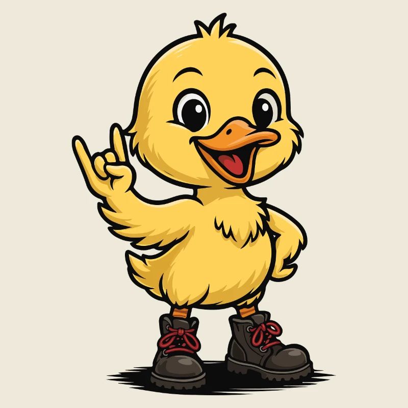 Bébé canard à bascule avec des bottes