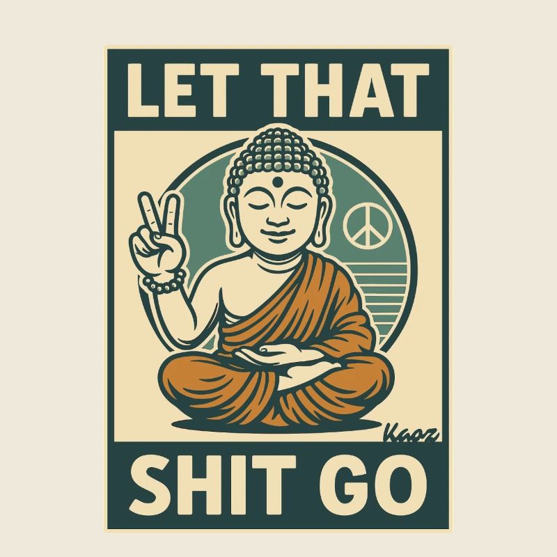 Bouddha méditant avec le design de la parole coquine