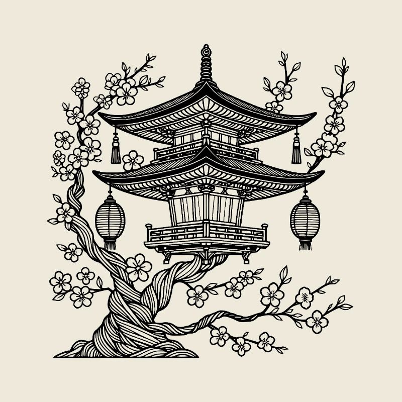 Japanese Tree – Zen Minimalism Clipart