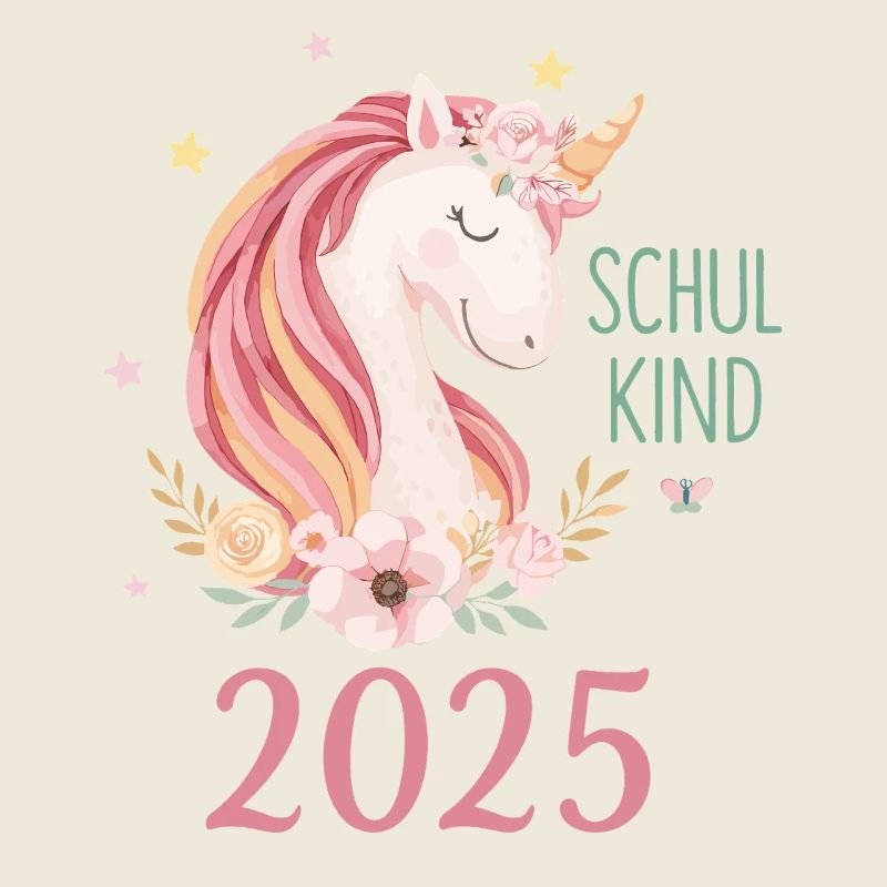 Einhorn Schulkind 2025 Mädchen Einschulung 2025