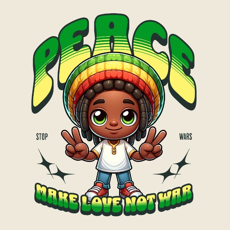 Dessin animé Paix Arc-en-ciel
