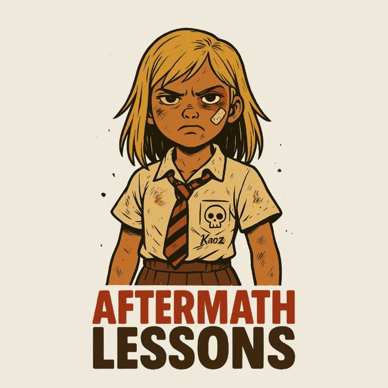 Starkes Schul-Mädchen beim Nachsitzen Comic