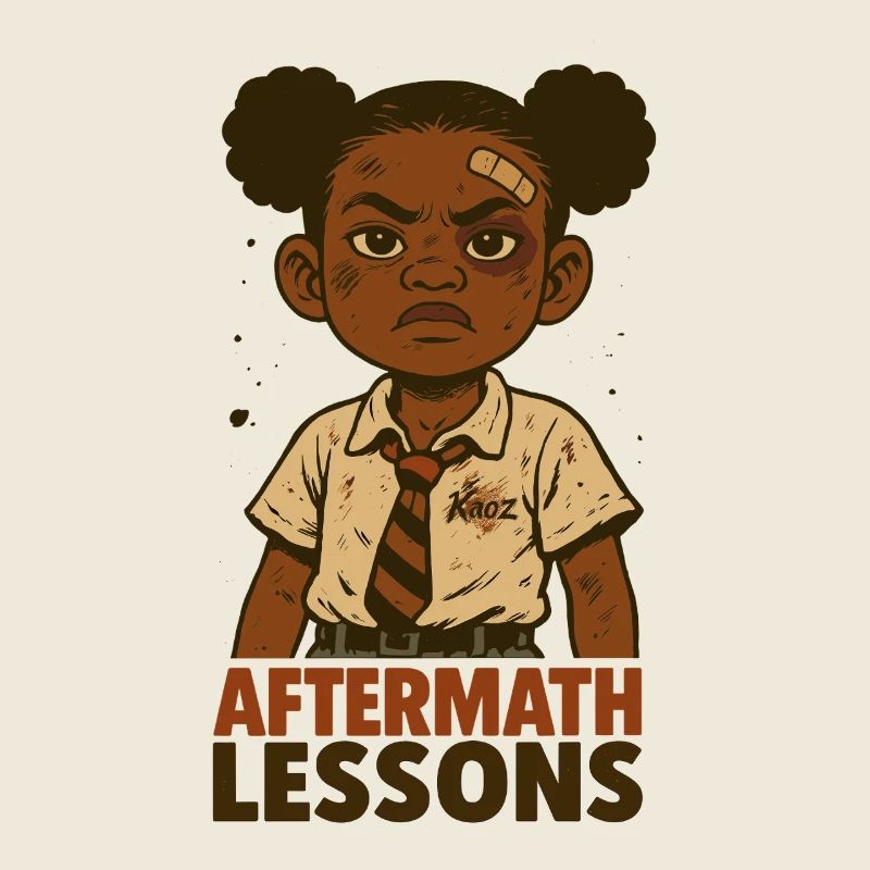 Starkes Schulmädchen mit Pflaster