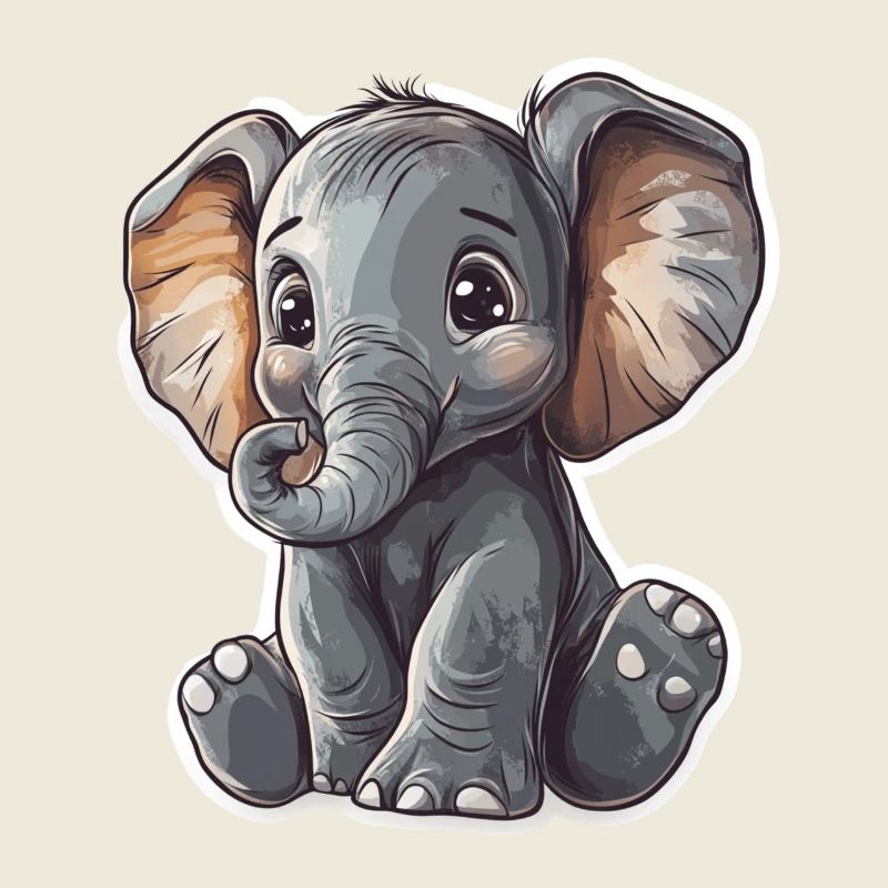 Éléphant mignon – idée cadeau pour les amoureux des animaux
