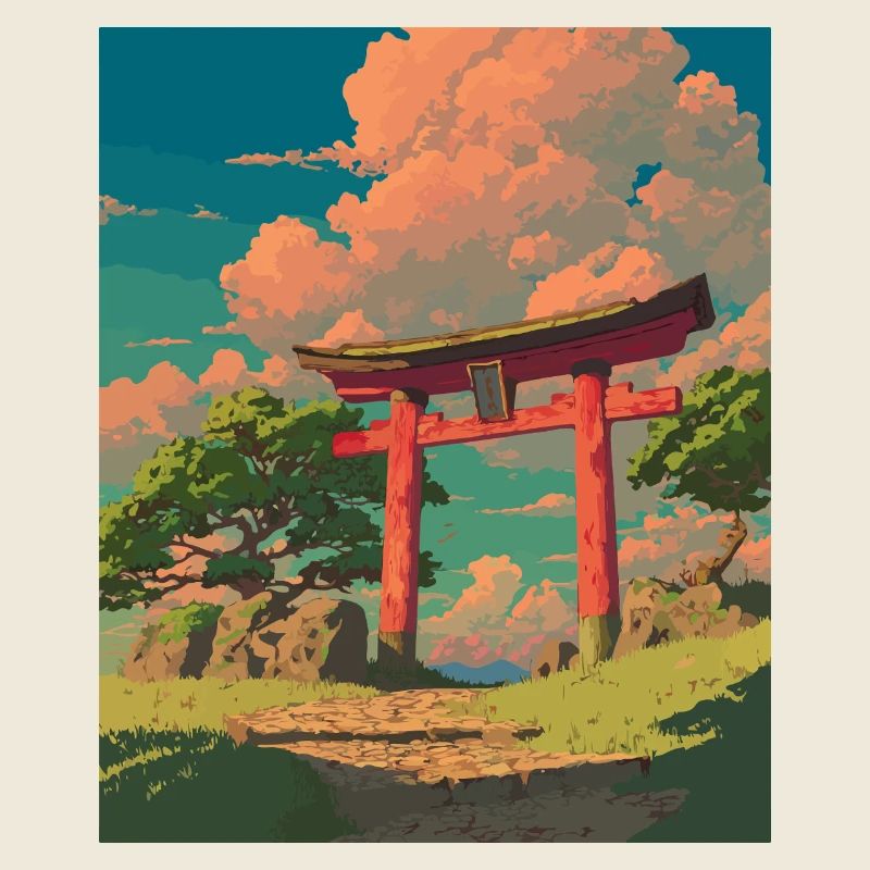 Serene Japan Torii Gateway Scene