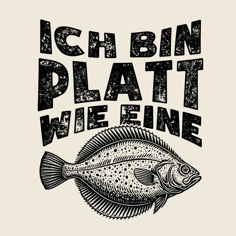 Ich bin platt wie eine Flunder - Spruch