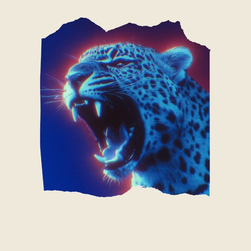 Titel: Neon Leopard – Synthwave VHS Retro 80er Loo