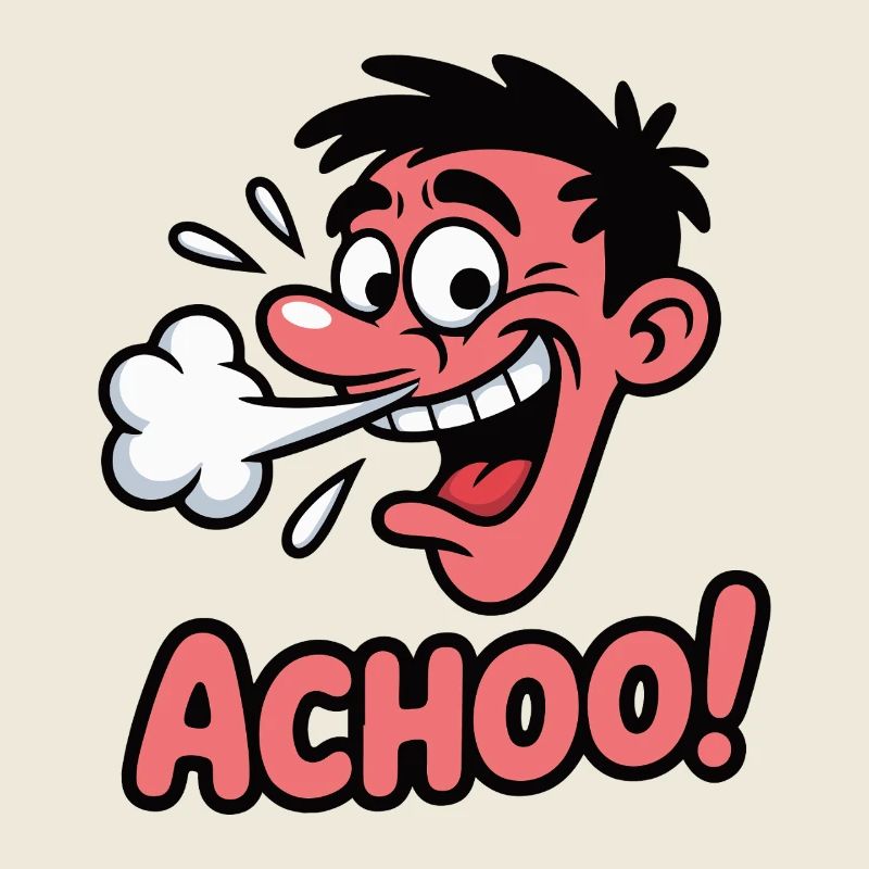 Whimsical Sneeze Cartoon Design
