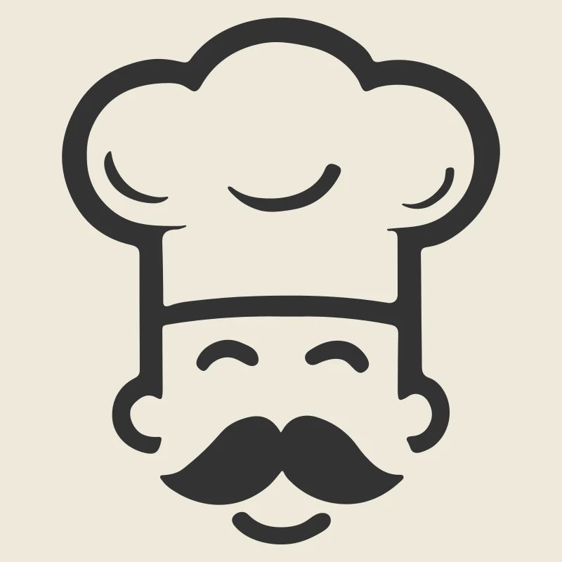 Chef Face Icon – Smiling Cook With Mustache