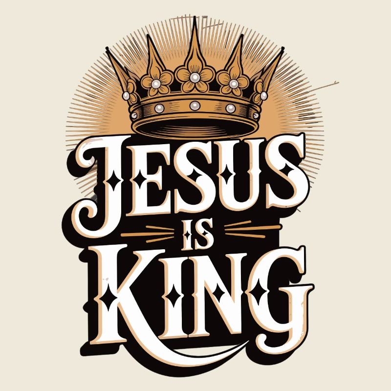Jesus as King with Crown Design