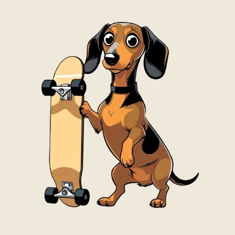 Dackel mit Skateboard Design
