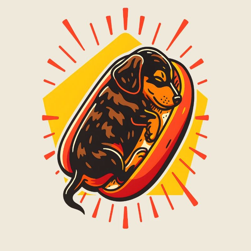 Illustration de hot-dog teckel