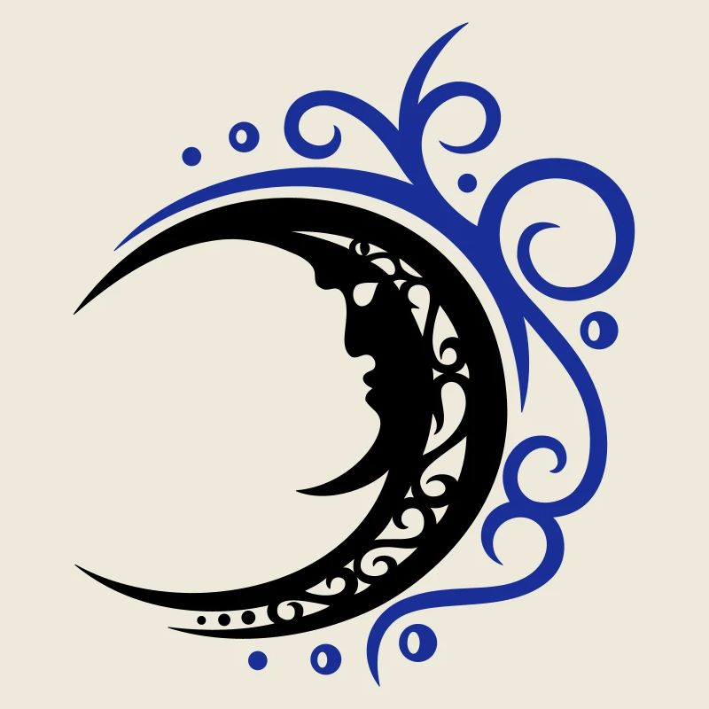 Mystical moon in tribal style