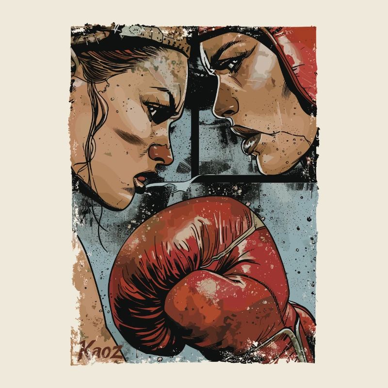 Illustration Intense Boxer Clash