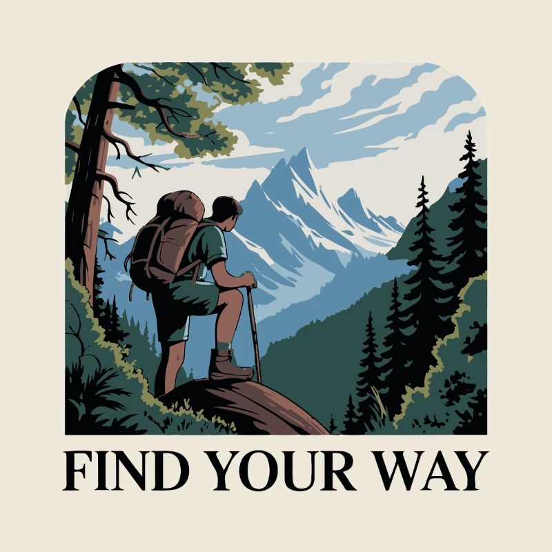 Bergwanderer mit malerischen Gipfeln