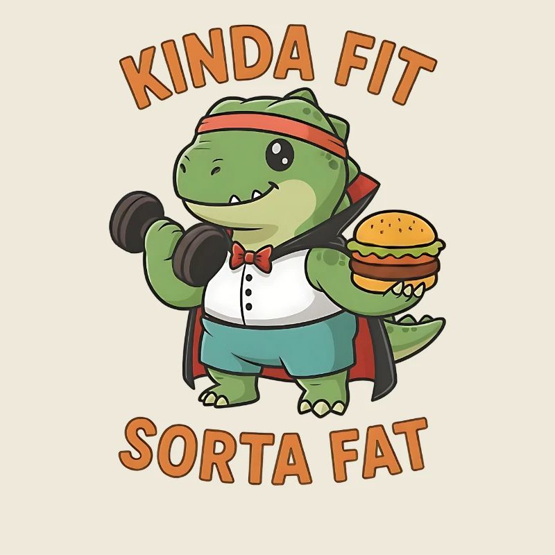 Kinda Fit Sorta Fat Drôle Gym Mignon Hippopotame Rétro