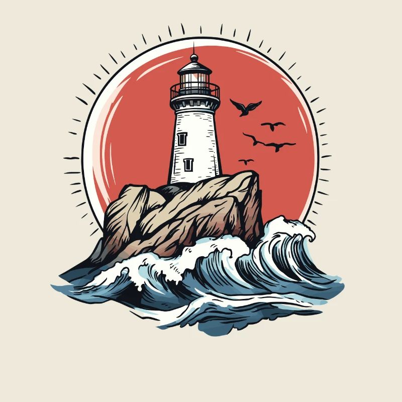 Phare sur la côte rocheuse