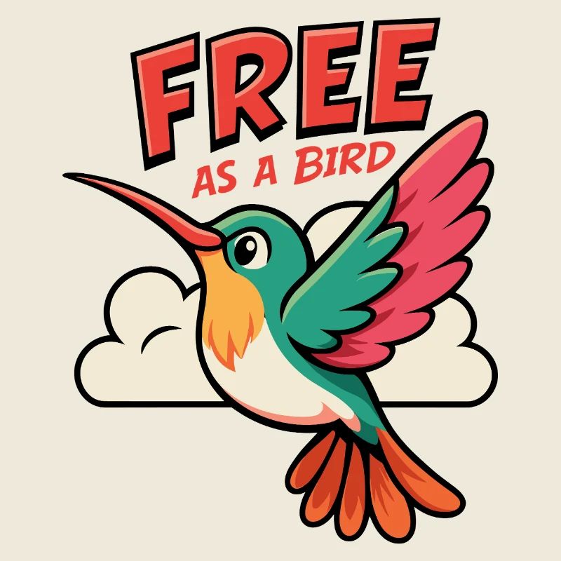 Motif colibri libre comme un oiseau