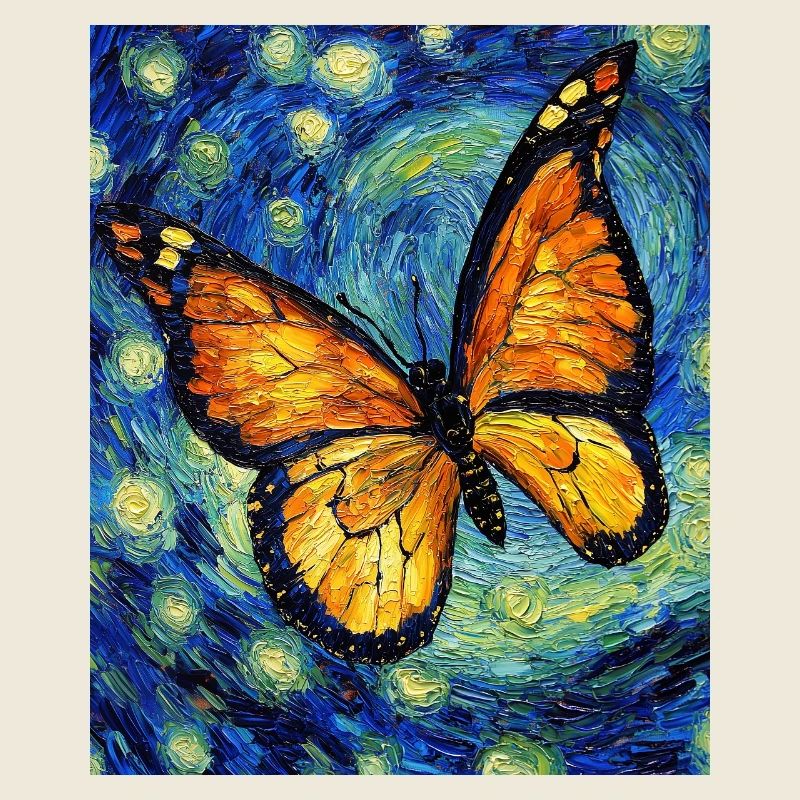Papillon étoilé style Van Gogh