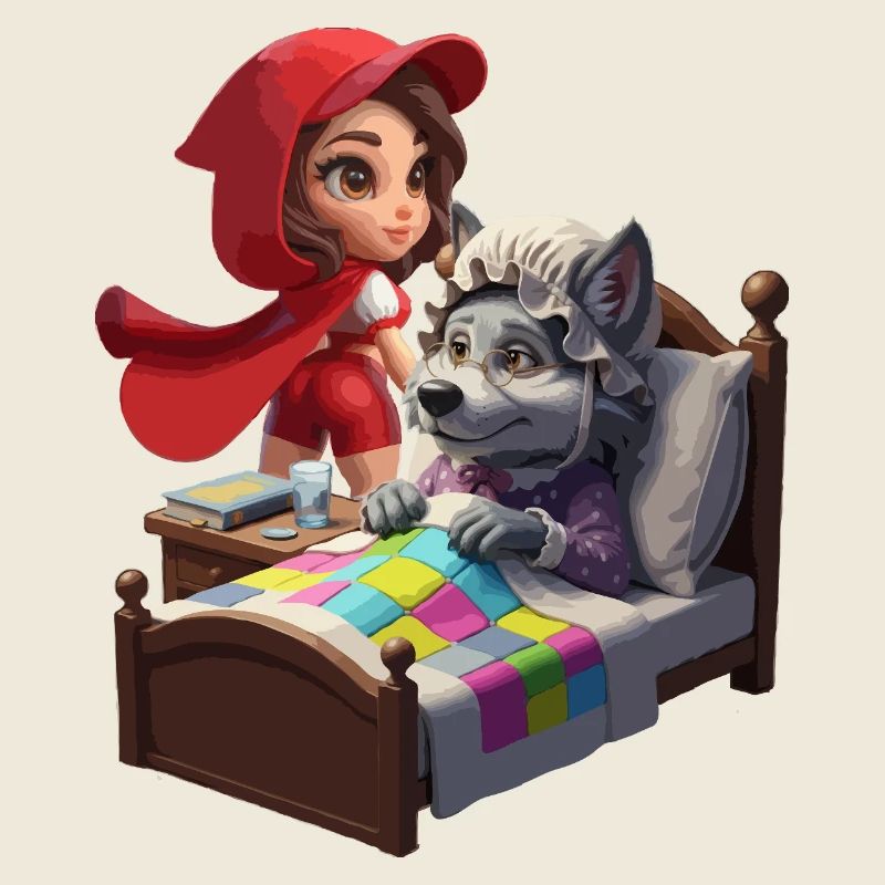 Rotkäppchen bei Oma Wolf