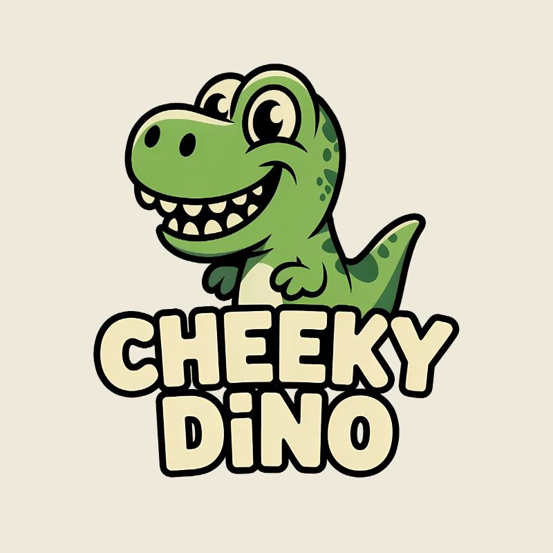 Cheeky Dino, dinosaure vert effronté de dessin animé