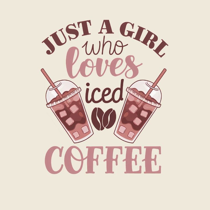 Mädchen, das Eiskaffee liebt