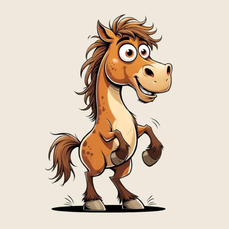 Fröhlicher Comic-Pferdeschow