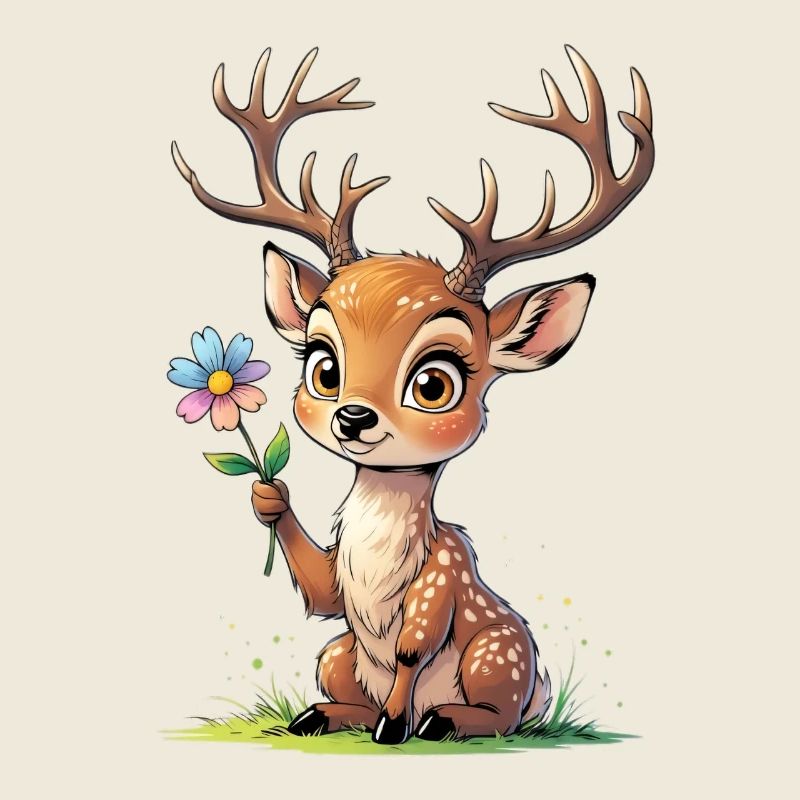 Mignon fauve avec fleur