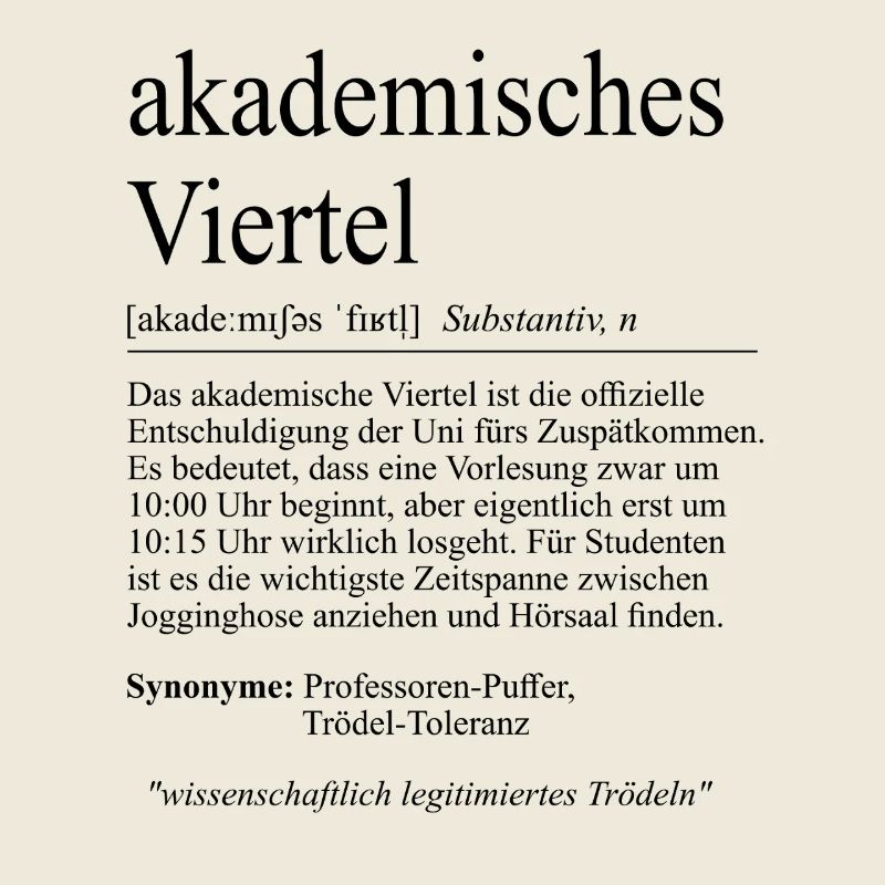 Unispruch "akademisches Viertel" Student Studenten