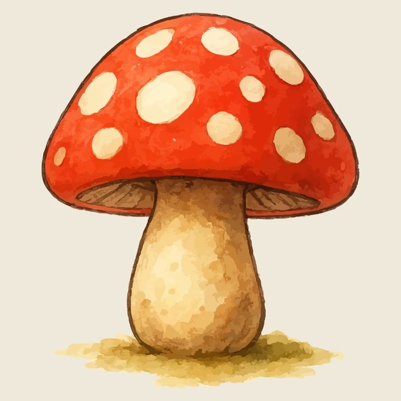 Pilz Comic Wasserfaben