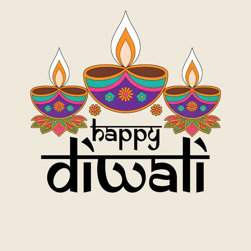 Three Colorful Diyas Feast Patterns