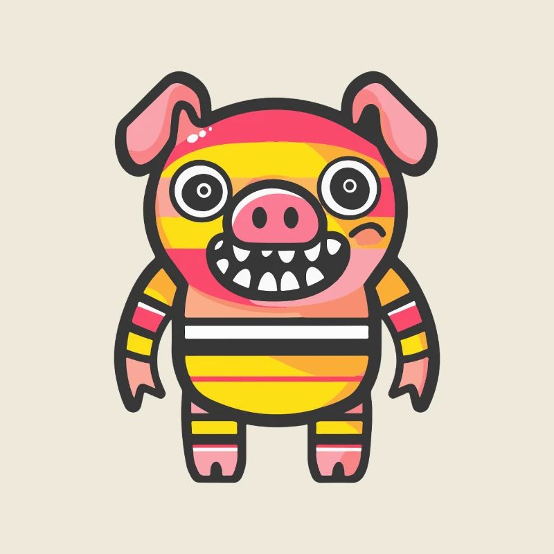 Schwein Halloween Comic Lustig