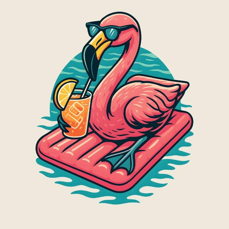 Flamingo Beach Lounging Vibe