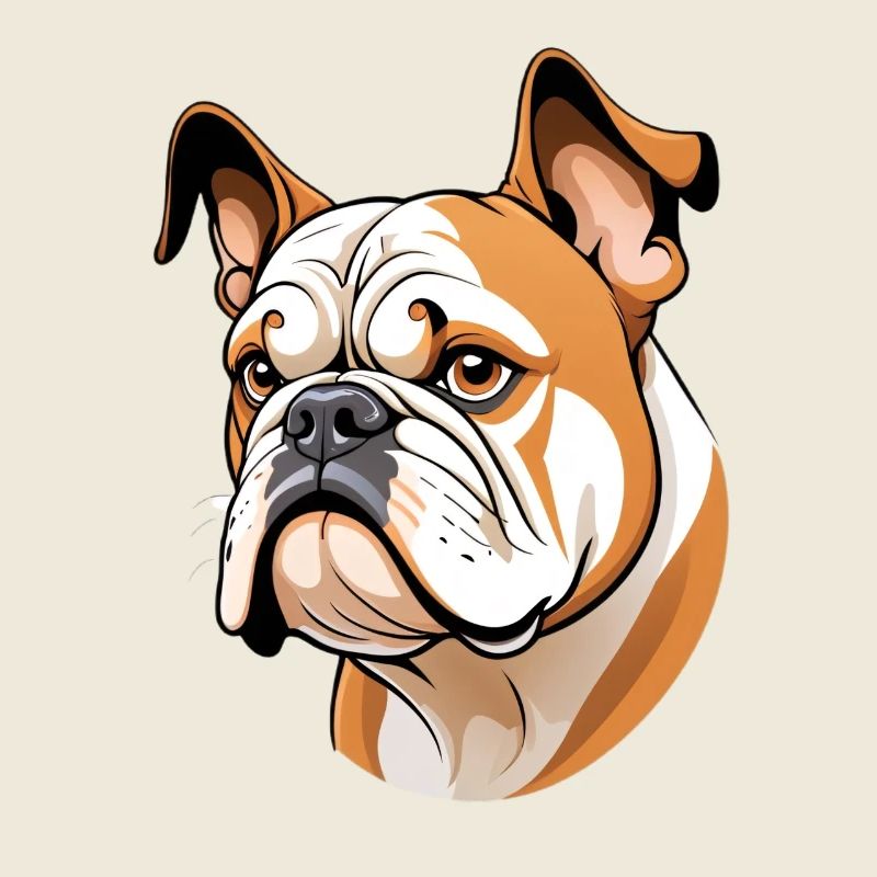Tête de bouledogue dessin animé illustration