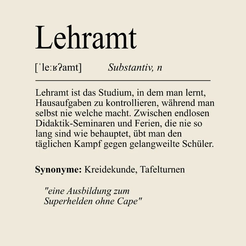 Unispruch "Lehramt" Student Geschenk, Studenten