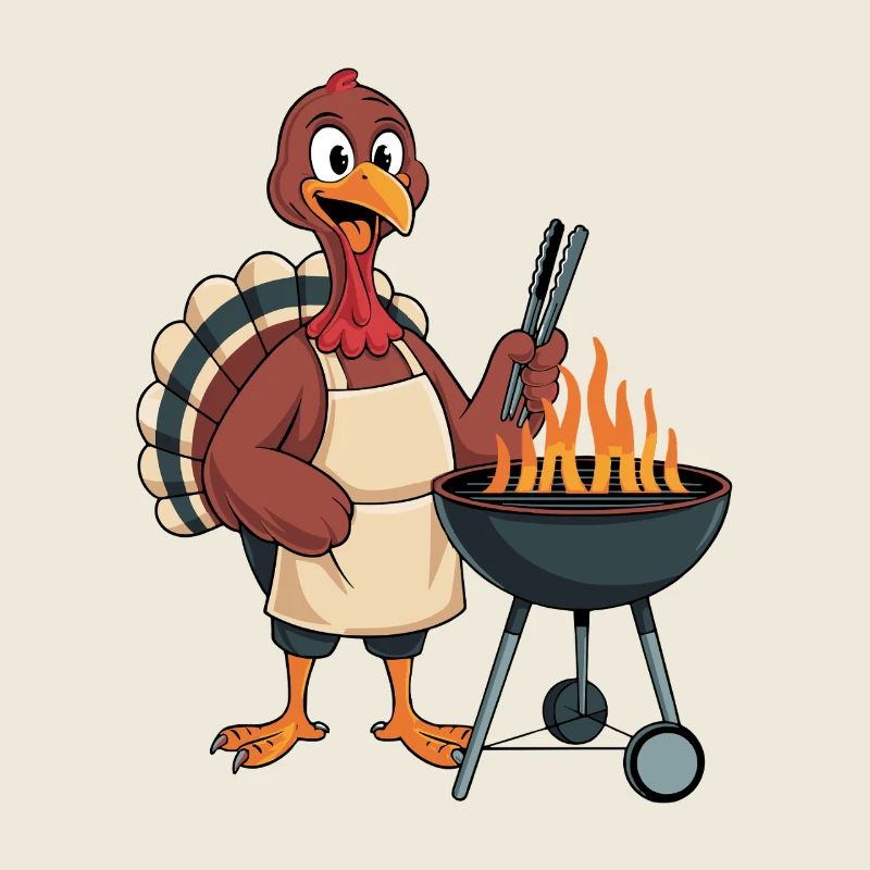 Funny Turkey Grilling Design