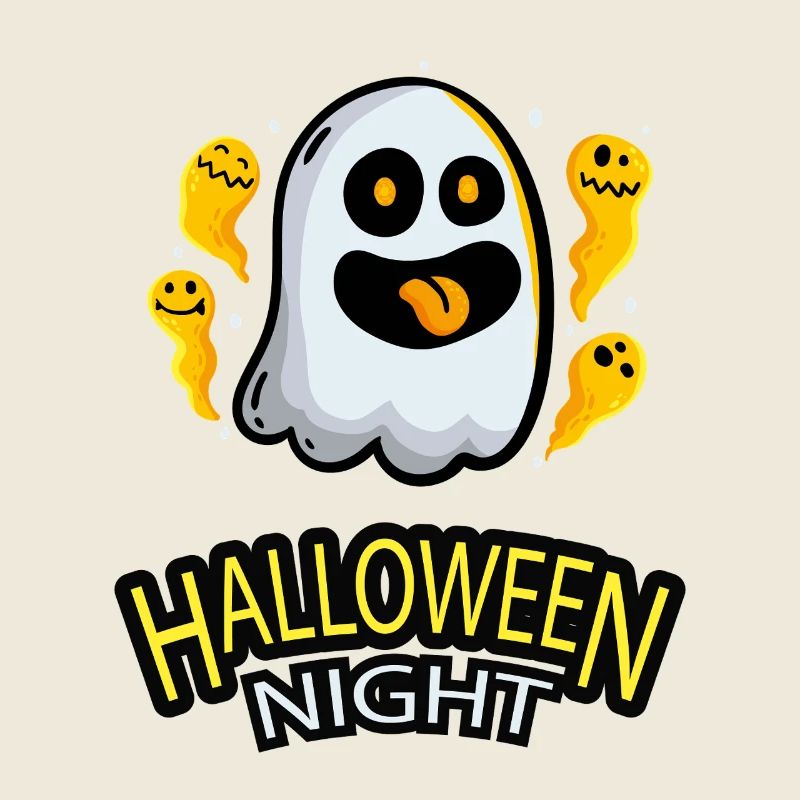 Cute Haunted Ghost Halloween Night