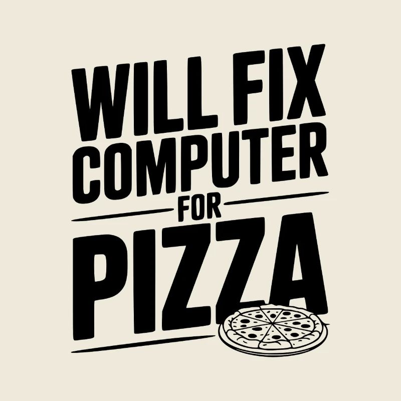 Wird den Computer für Pizza reparieren