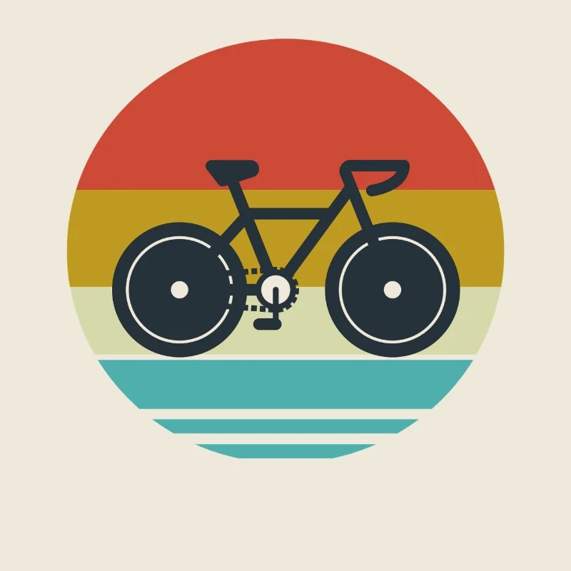 Retro Bicycle Silhouette in Circle