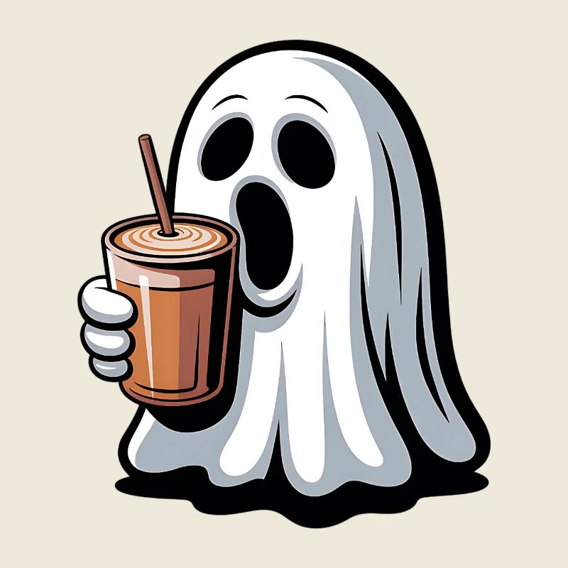 Ghost with pumpkin latte