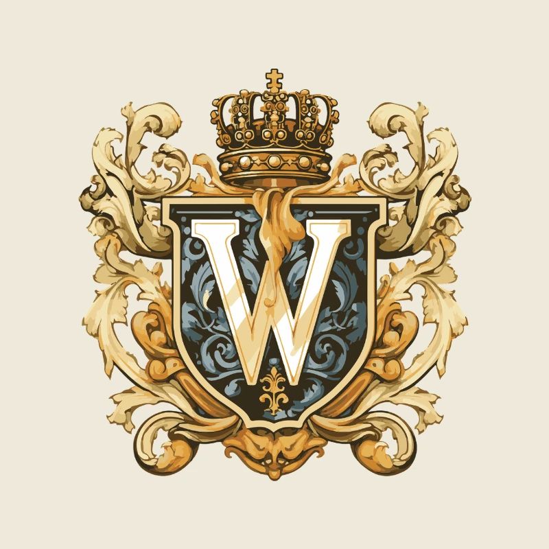 W Buchstabe Name Krone