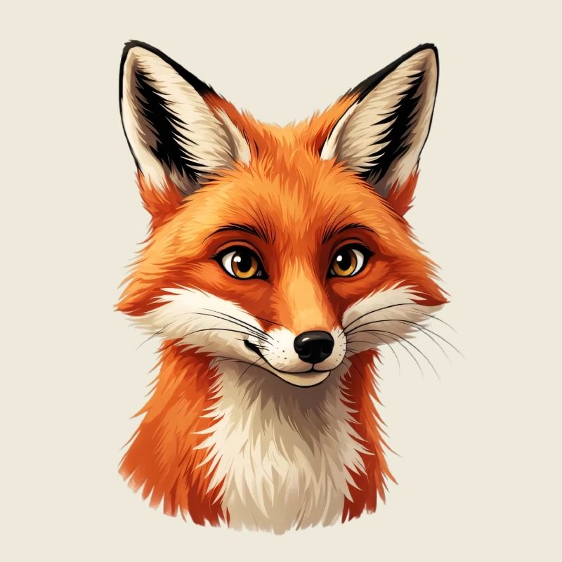 Wärmender Fuchs Kopf Illustration