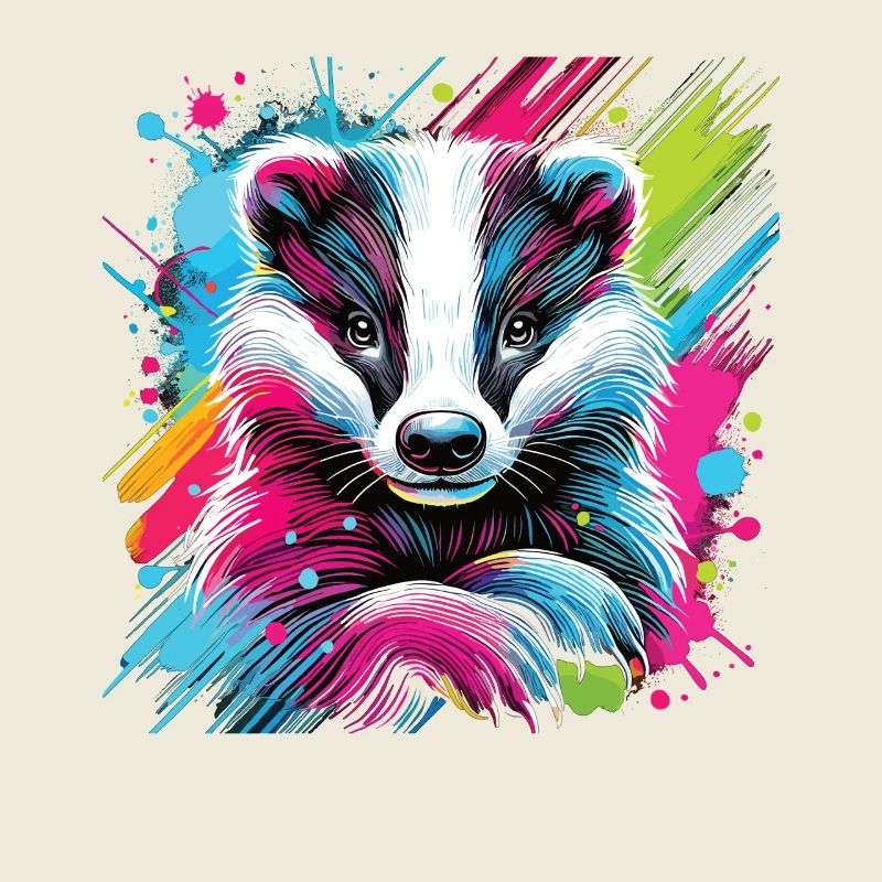 Neon Dachs Splash Kunst