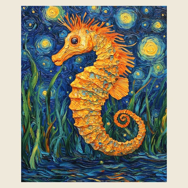 Hippocampe Style Van Gogh Nuit étoilée